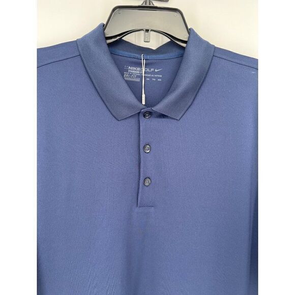 Nike Dri-FIT Tour Mens Golf Polo Dark Blue Size XXL Short Sleeve Standard Fit - Picture 3 of 9